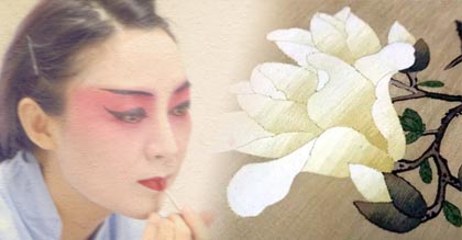 日中文化交流・特別ワークショップ「京劇化粧と蘇州綴織（タペストリー）」イメージ