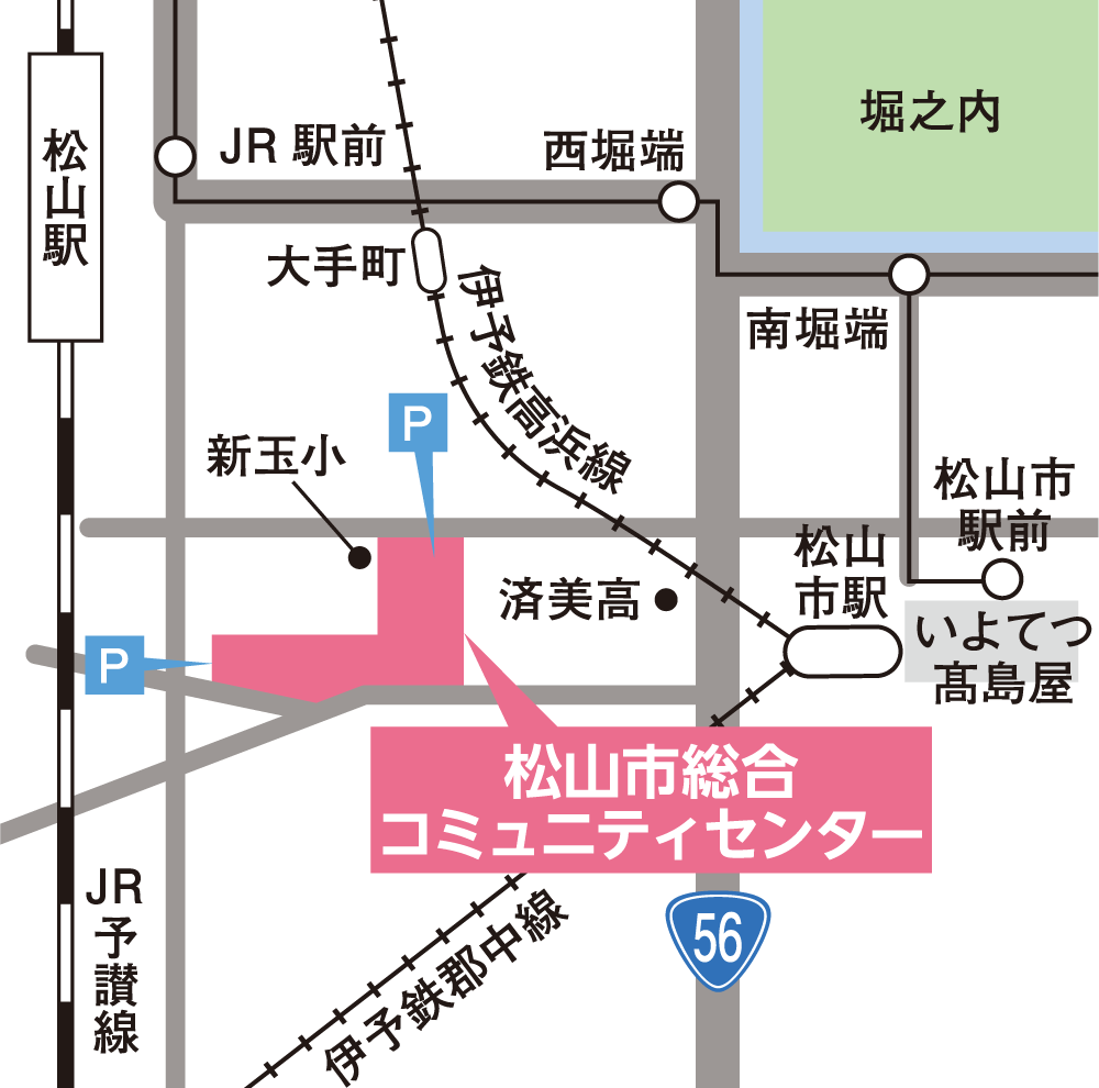 松山市総合コミュニティセンター　地図